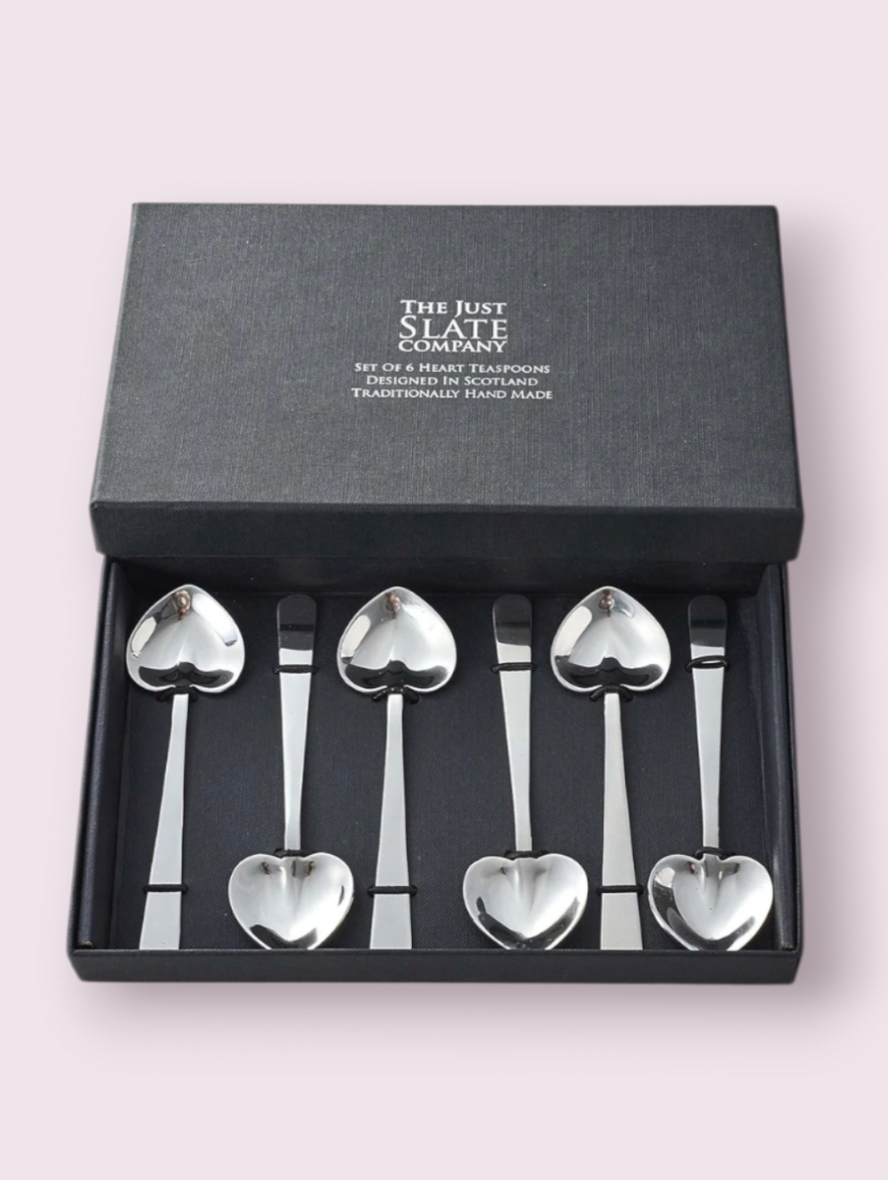 NIB Sundance x The Just Slate Company Scotland 6 Heart Shape Teaspoons Spoons